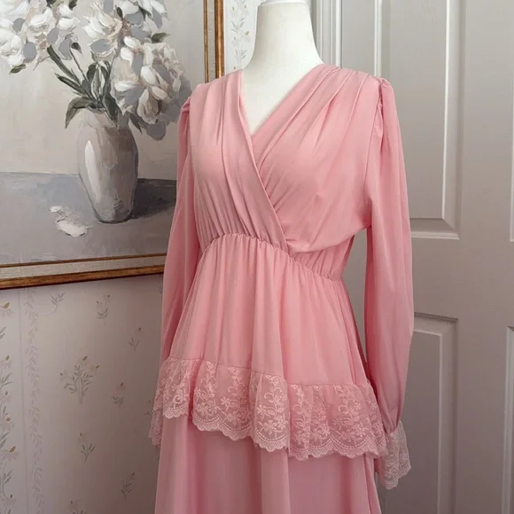 Chicwish Laced Tiered Chiffon Midi Dress - Picture 2 of 5